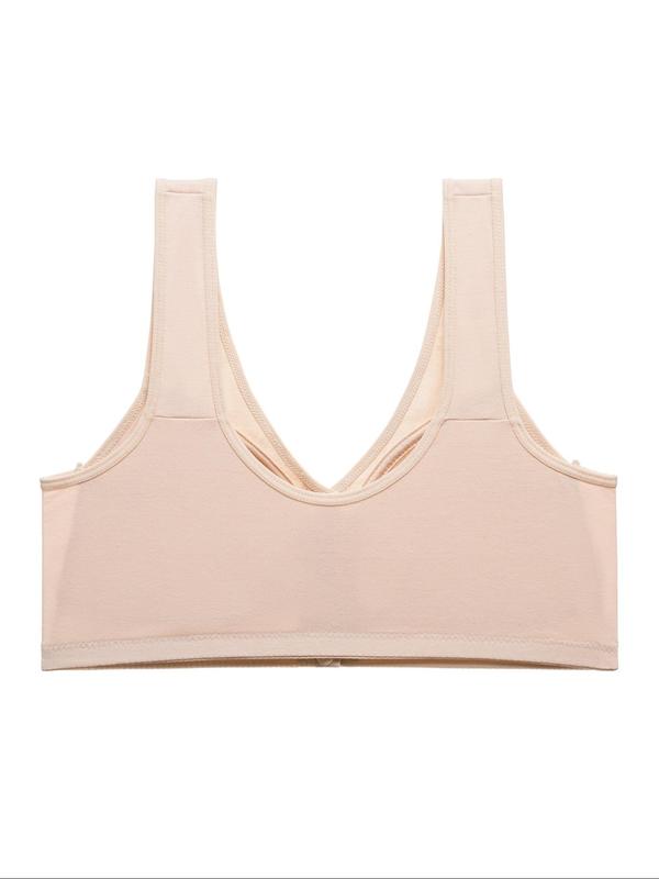 Women's Floral Print Button Front Bra, Korean Wear, 3pcs Comfortable Soft Skin-friendly Bralette for Daily Wear, Summer Wear, Women's Lingerie Top for All Seasons, Korean Streetwear